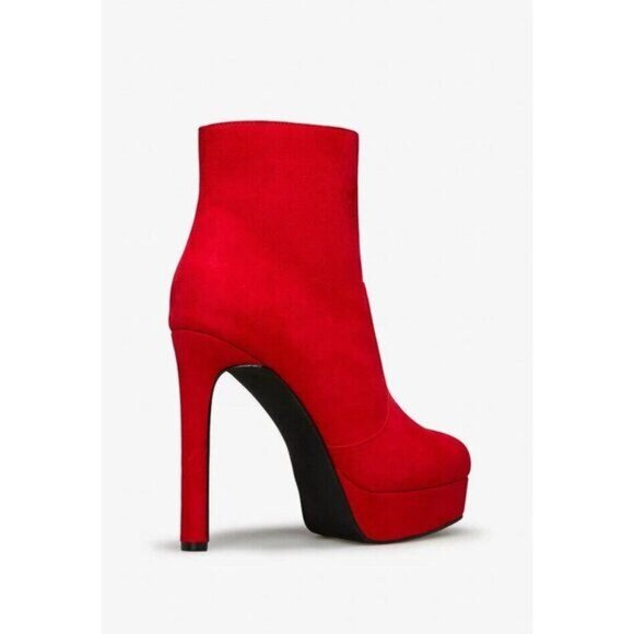 NIB Faux Suede Platform Stilleto Booties - Picture 4 of 7